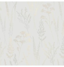 Обои Grandeco Universe 5 UI 3206 Винил на флизелине (1,06x10,05) Бежевый/Голубой/Серый, Листья/Цветы/Штукатурка