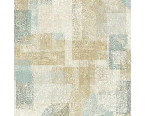 Обои Grandeco Perfect Harmony PH 3506 Винил на флизелине (0,53x10,05) Бежевый/Коричневый/Голубой, Геометрия/Штукатурка