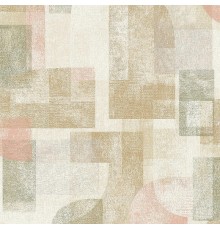 Обои Grandeco Perfect Harmony PH 3507 Винил на флизелине (0,53x10,05) Бежевый/Розовый/Зеленый, Геометрия/Штукатурка