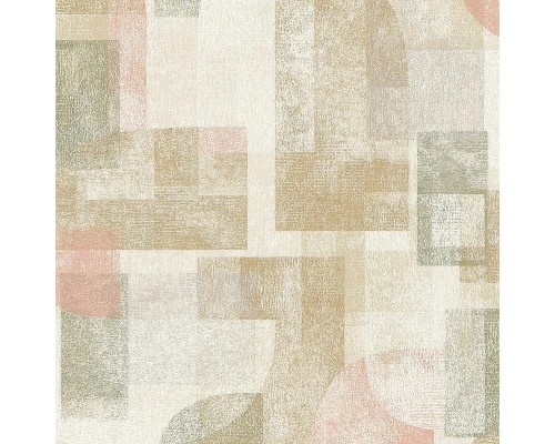Обои Grandeco Perfect Harmony PH 3507 Винил на флизелине (0,53x10,05) Бежевый/Розовый/Зеленый, Геометрия/Штукатурка