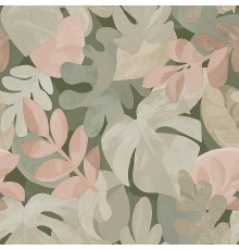 Обои Grandeco Perfect Harmony PH 3007 Винил на флизелине (0,53x10,05) Бежевый/Розовый/Серый, Листья