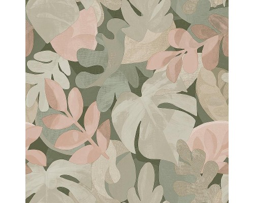 Обои Grandeco Perfect Harmony PH 3007 Винил на флизелине (0,53x10,05) Бежевый/Розовый/Серый, Листья