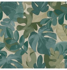 Обои Grandeco Perfect Harmony PH 3009 Винил на флизелине (0,53x10,05) Бежевый/Синий/Зеленый, Листья
