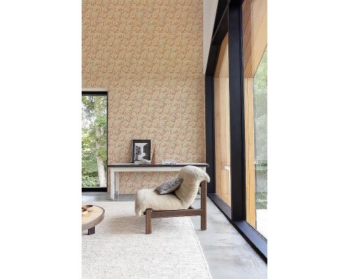 Обои Grandeco Perfect Harmony PH 3402 Винил на флизелине (0,53x10,05) Бежевый, Листья/Рогожка