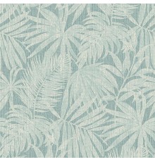 Обои Grandeco Perfect Harmony PH 3406 Винил на флизелине (0,53x10,05) Серый/Голубой, Листья/Рогожка