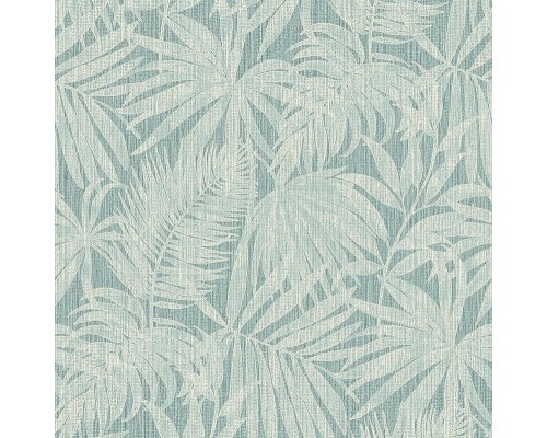 Обои Grandeco Perfect Harmony PH 3406 Винил на флизелине (0,53x10,05) Серый/Голубой, Листья/Рогожка