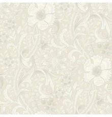 Обои Grandeco Perfect Harmony PH 3101 Винил на флизелине (0,53x10,05) Серый/Серебряный/Бежевый, Цветы/Листья