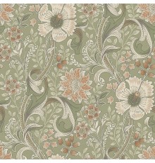 Обои Grandeco Perfect Harmony PH 3107 Винил на флизелине (0,53x10,05) Бежевый/Зеленый, Цветы/Листья