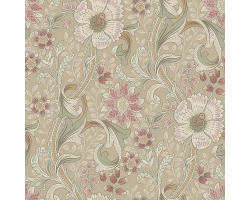 Обои Grandeco Perfect Harmony PH 3110 Винил на флизелине (0,53x10,05) Коричневый/Розовый/Зеленый, Цветы/Листья