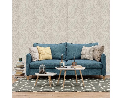 Обои Fipar Grand Classic R 28011 Винил на флизелине (1,06x10,05) Серый/Бежевый, Орнамент