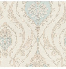 Обои Fipar Grand Classic R 28013 Винил на флизелине (1,06x10,05) Бежевый/Бирюзовый, Орнамент