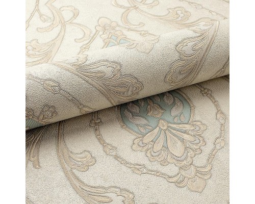 Обои Fipar Grand Classic R 28013 Винил на флизелине (1,06x10,05) Бежевый/Бирюзовый, Орнамент
