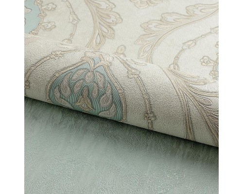Обои Fipar Grand Classic R 28013 Винил на флизелине (1,06x10,05) Бежевый/Бирюзовый, Орнамент