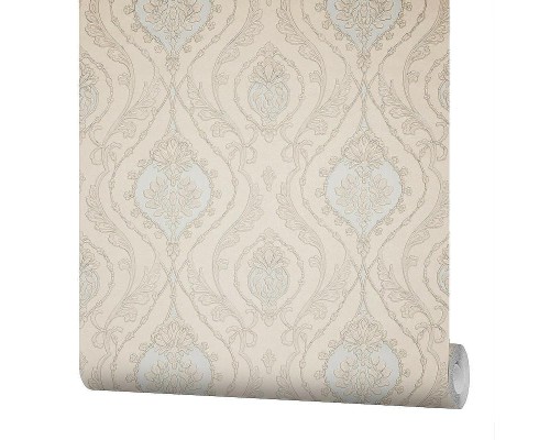 Обои Fipar Grand Classic R 28014 Винил на флизелине (1,06x10,05) Бежевый/Голубой, Орнамент