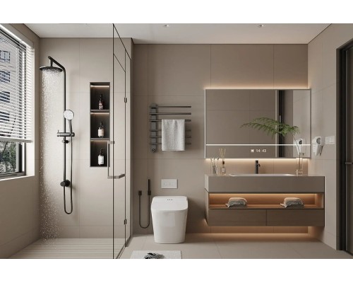 Электрический полотенцесушитель AQUAme 61х52 AQM3116GM цвет Темный металл шлифованный