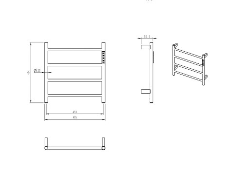 Электрический полотенцесушитель AQUAme 47х47 AQM3124CR цвет Хром