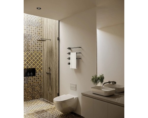 Электрический полотенцесушитель AQUAme 50х52 AQM3143GM цвет Темный металл шлифованный