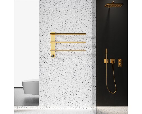 Электрический полотенцесушитель AQUAme 42х52 AQM3113BG цвет Золото шлифованное