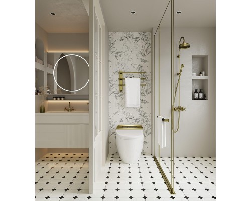 Электрический полотенцесушитель AQUAme 42х52 AQM3113BG цвет Золото шлифованное