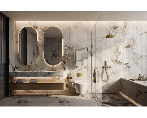 Электрический полотенцесушитель AQUAme 47х47 AQM3124BG цвет Золото шлифованное