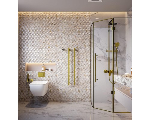 Электрический полотенцесушитель AQUAme 100х45 AQM3132BG цвет Золото шлифованное