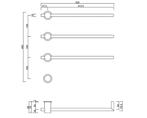 Электрический полотенцесушитель Abber Charme AH4003MB цвет Черный матовый