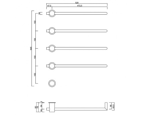Электрический полотенцесушитель Abber Charme AH4004MB цвет Черный матовый