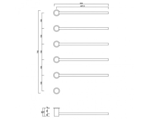 Электрический полотенцесушитель Abber Charme AH4005MB цвет Черный матовый