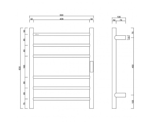 Электрический полотенцесушитель Abber Standard AH4606 цвет Хром