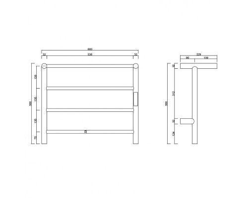Электрический полотенцесушитель Abber Standard AH4614 цвет Хром