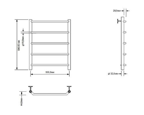 Водяной полотенцесушитель Aquanet Fiona 60x50 266736 Хром