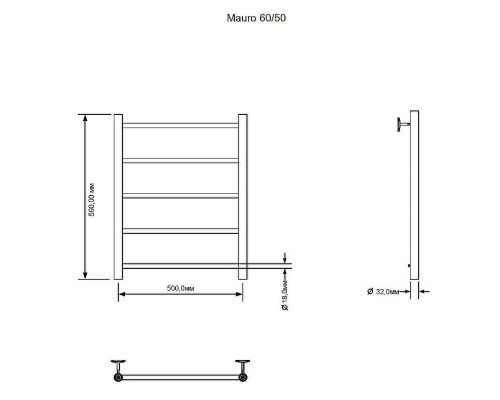 Электрический полотенцесушитель Aquanet Mauro 60х50 R 282002 Хром