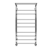 Водяной полотенцесушитель Terminus Арктур П10 500х1000 4670078529459 с полкой цвет Хром, нижнее подключение, G 1/2" ВР, с угловым соединением