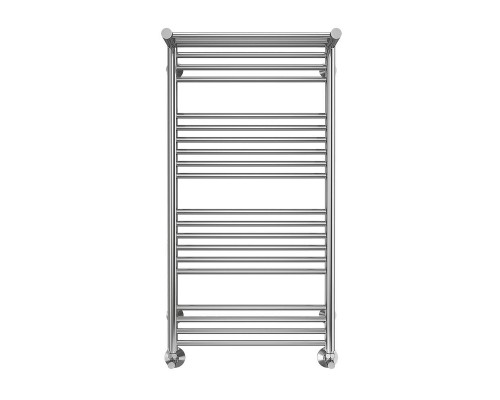 Водяной полотенцесушитель Terminus Аврора П20 500х1000 4670078529442 с полкой цвет Хром, нижнее подключение, G 1/2" ВР, с угловым соединением