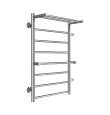 Водяной полотенцесушитель Terminus Аврора П8 500х800 бп500 4670078563279 с полкой цвет Хром, боковое подключение, G 1" НР