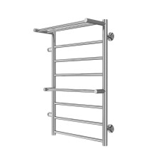 Водяной полотенцесушитель Terminus Аврора П8 500х800 бп500 4670078563286 с полкой цвет Хром, боковое подключение, G 1" НР