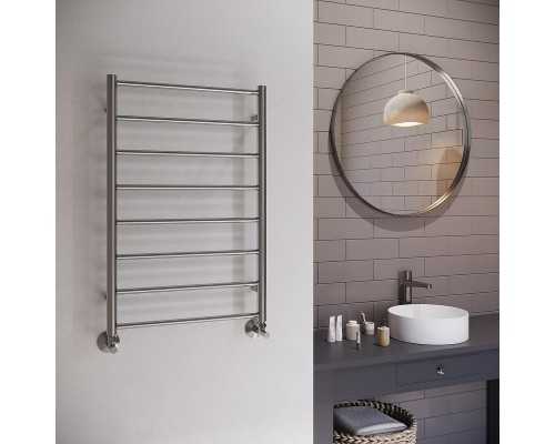 Водяной полотенцесушитель Terminus Аврора П8 500х800 4670078566287 цвет Оружейная сталь, нижнее подключение, G 1/2" ВР