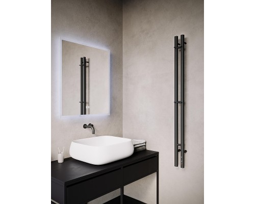 Электрический полотенцесушитель Terminus Дуо 120 4670078573926 цвет Черный матовый