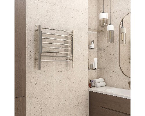 Электрический полотенцесушитель Terminus Горизонт П8 600х600 4670078543424 с полкой цвет Хром