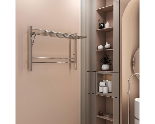 Электрический полотенцесушитель Terminus Горизонт П8 800х600 4670078543530 с полкой цвет Хром