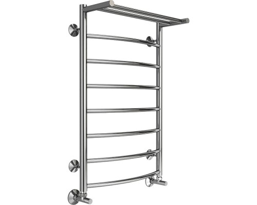 Водяной полотенцесушитель Terminus Классик П8 500х800 4670078554604 с полкой цвет Хром, нижнее подключение, G 1/2" ВР