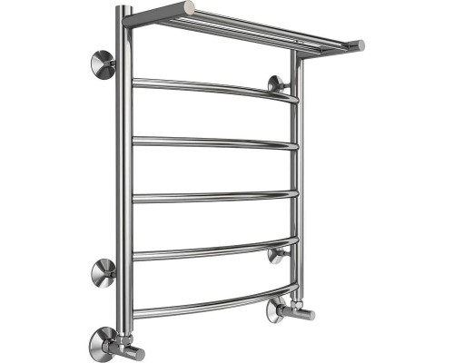 Водяной полотенцесушитель Terminus Классик П6 500х600 4670078556752 с полкой цвет Хром, нижнее подключение, G 1/2" ВР