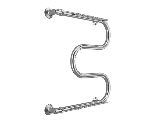 Водяной полотенцесушитель Terminus М-образный с/п (1) 500x600 4620768880346 с полкой цвет Хром, боковое подключение, G 1" НР