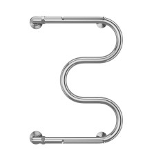 Водяной полотенцесушитель Terminus М-образный с/п (1) 600x400 4620768880377 с полкой цвет Хром, боковое подключение, G 1" НР