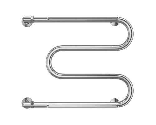 Водяной полотенцесушитель Terminus М-образный с/п (1) 600x500 4620768880391 с полкой цвет Хром, боковое подключение, G 1" НР