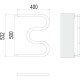 Водяной полотенцесушитель Terminus М-образный (1) 500х400 4620768881138 цвет Хром, боковое подключение, G 1" НР