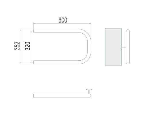 Водяной полотенцесушитель Terminus П-образный (1) 320х600 4620768881565 цвет Хром, боковое подключение, G 1" НР