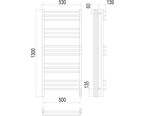 Электрический полотенцесушитель Terminus Соренто П15 500х1300 4670078531483 цвет Хром