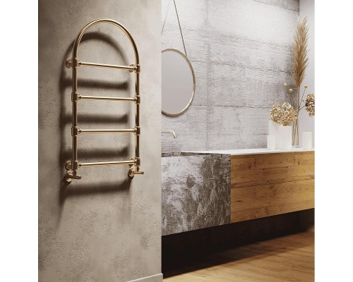 Водяной полотенцесушитель Terminus Версаль П4 500x930 4620768885020 цвет Бронза, нижнее подключение, G 1/2" ВР, с комплектом вентилей