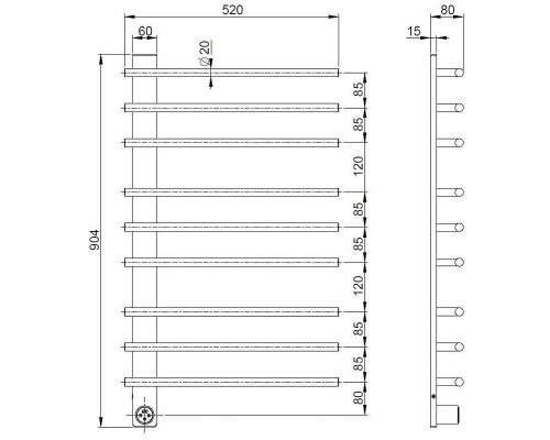 Электрический полотенцесушитель Vincea VTD-2SC3GM цвет Вороненая сталь